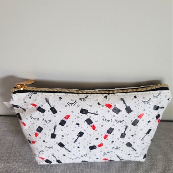 New Imoshion USA Cosmetic Makeup Bag Lipstick Red Black Travel Clutch - Picture 2 of 5